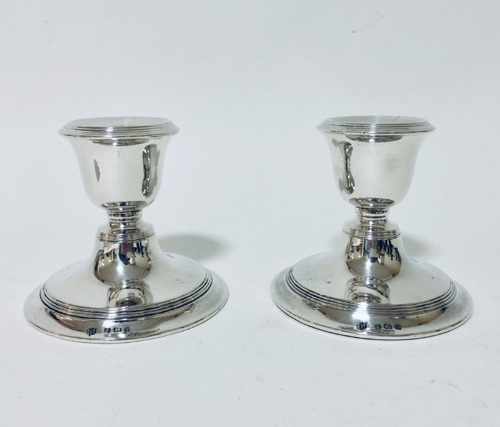 Pair of Edwardian Solid Silver Candlesticks View II