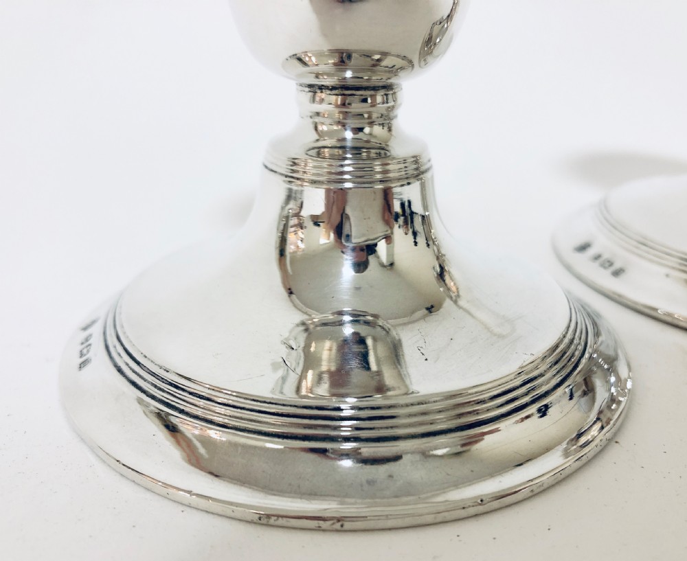 Pair of Edwardian Solid Silver Candlesticks View VIII