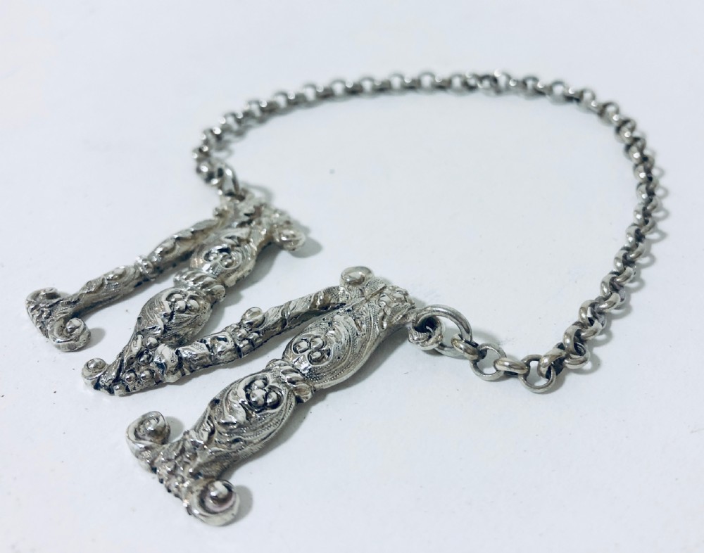 Victorian Solid Silver M Decanter Bottle Label View IV