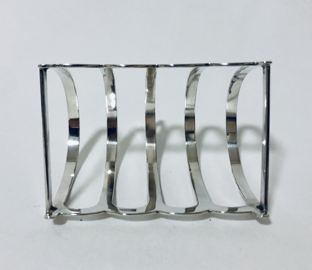 Antique Solid Sterling Silver Toast Rack View VII
