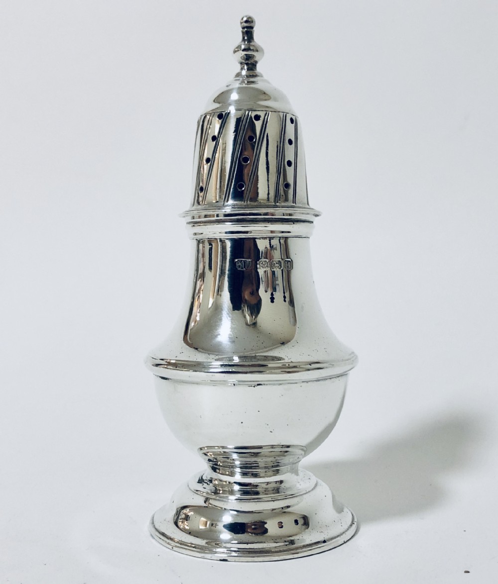 Edwardian Solid Sterling Silver Pepper Shaker Pot