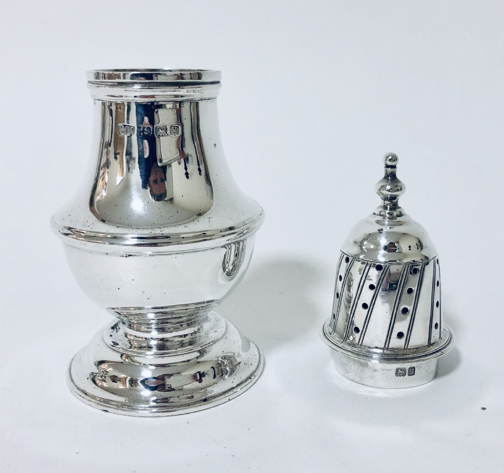 Edwardian Solid Sterling Silver Pepper Shaker Pot View III