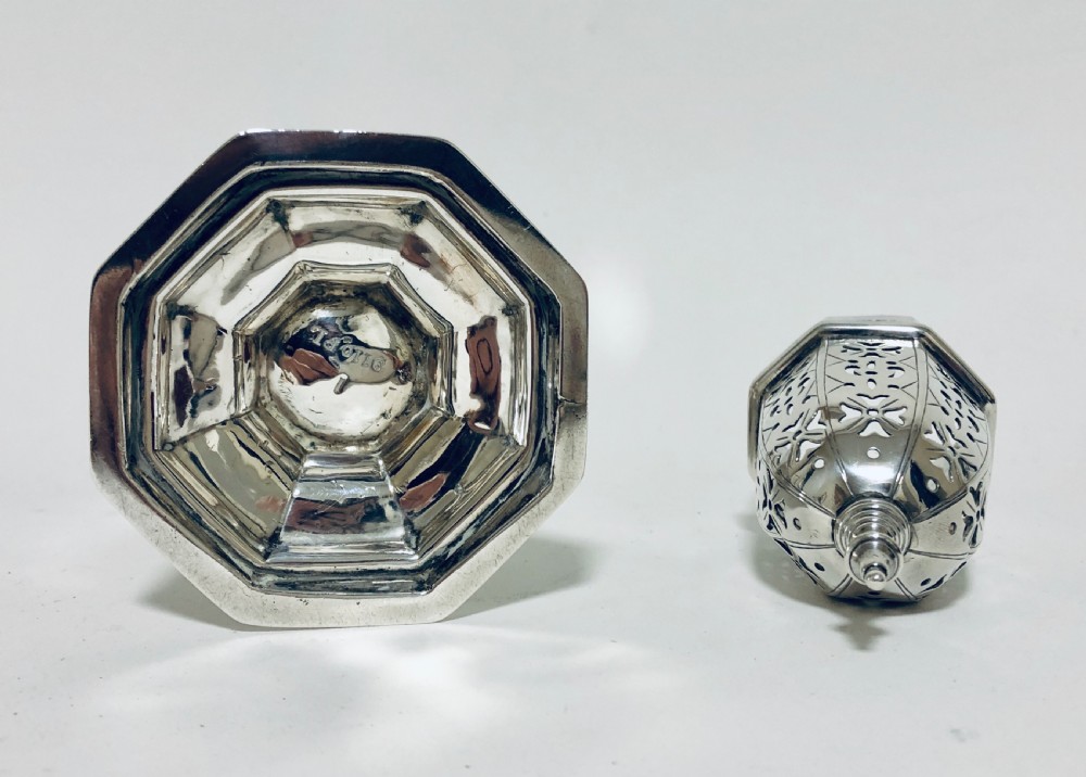 Large Edwardian Solid Silver Sugar Shaker Caster View IX