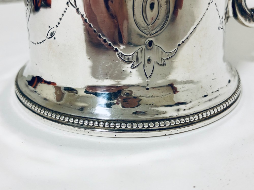 Victorian Solid Silver Tankard Mug View XI