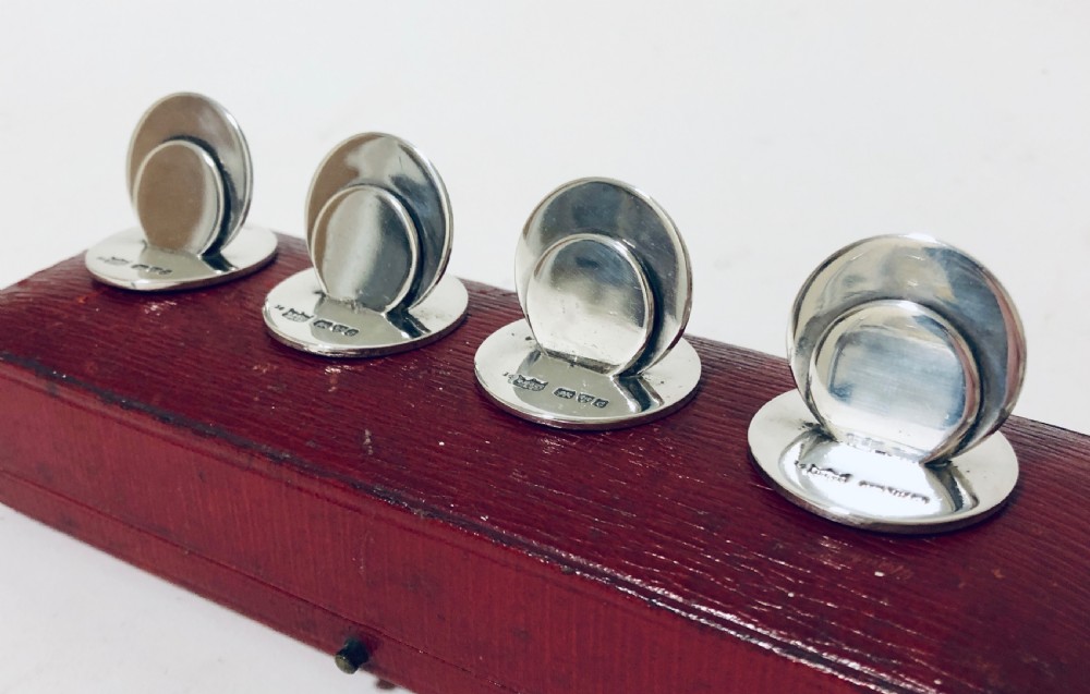 Set of 4 Solid Silver Menu Holders in Original Box View III