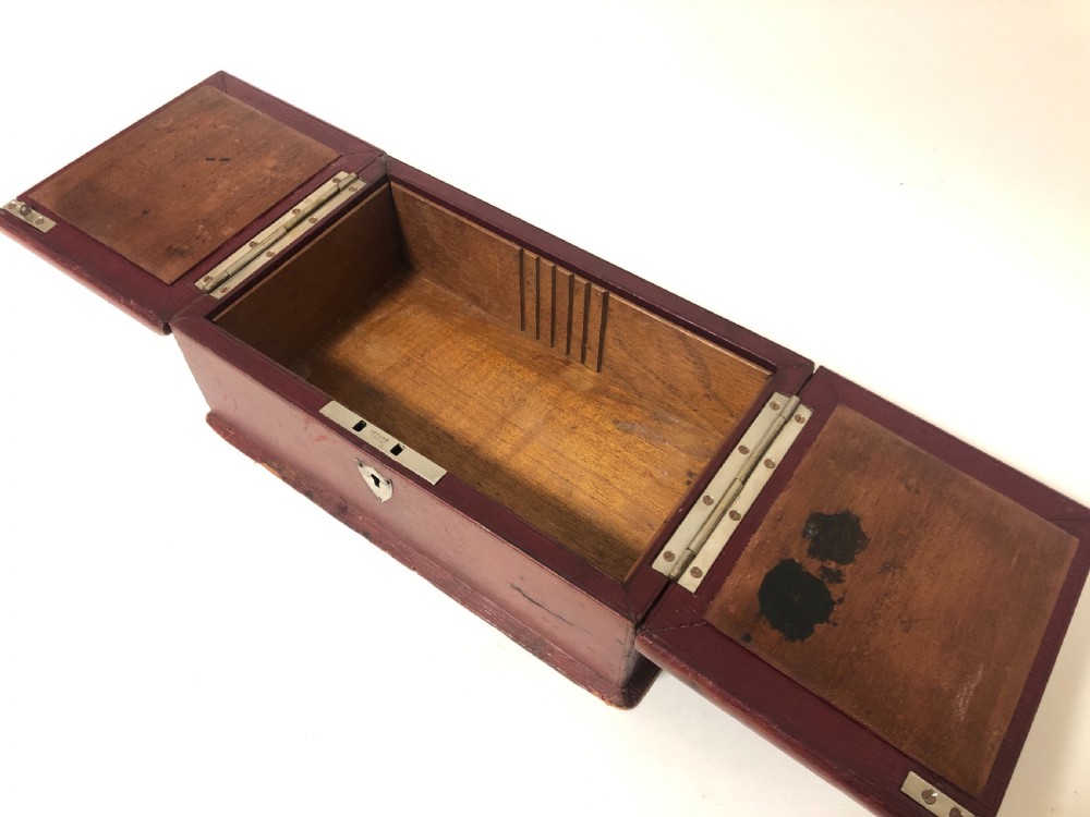 Antique Leather and Silver Cigar Box Humidor View X