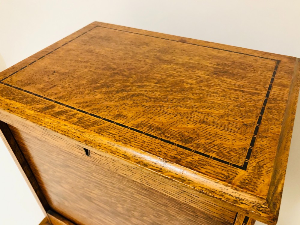 Antique Oak Pipe Smokers Cabinet Humidor View III