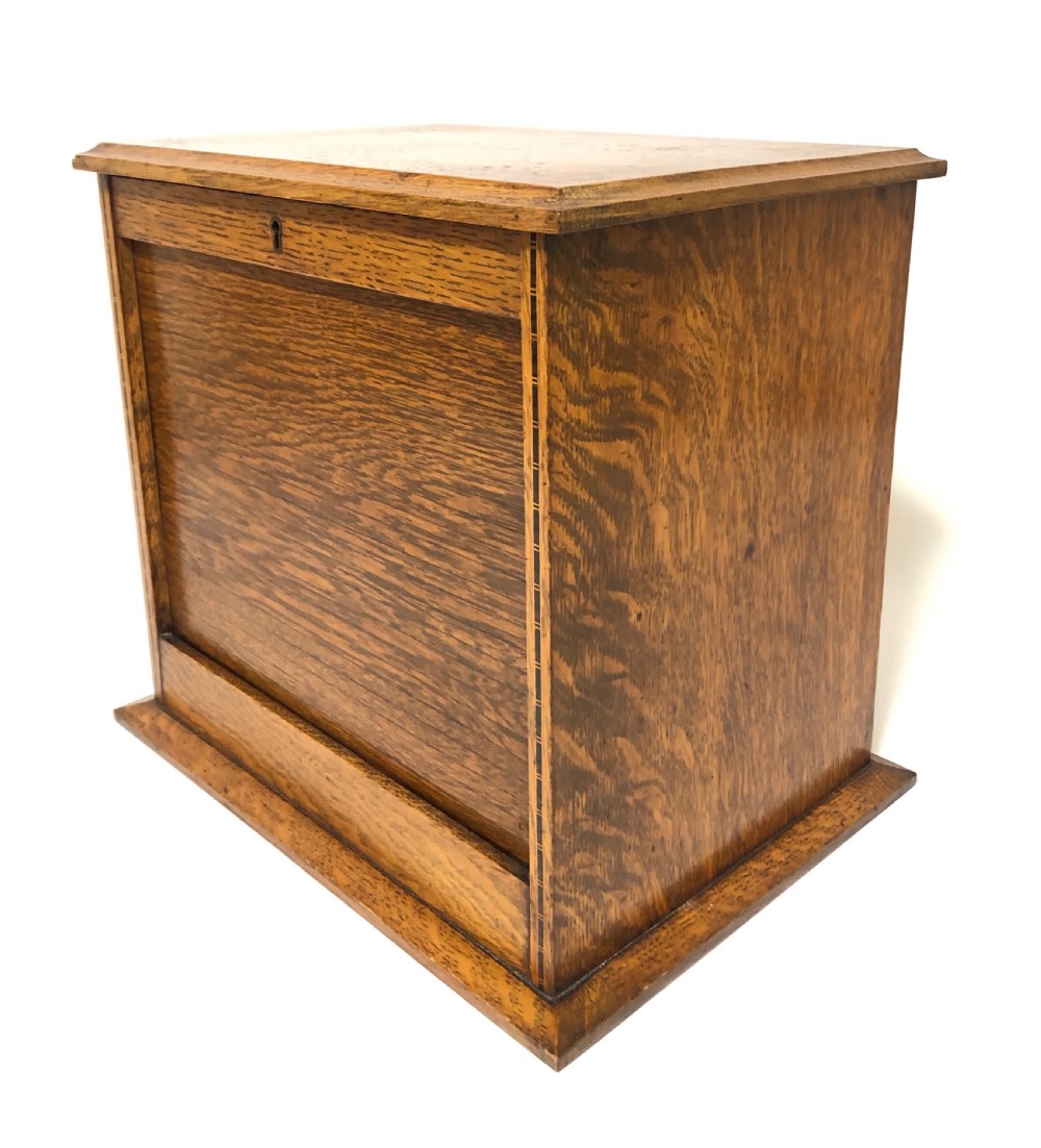 Antique Oak Pipe Smokers Cabinet Humidor View IV