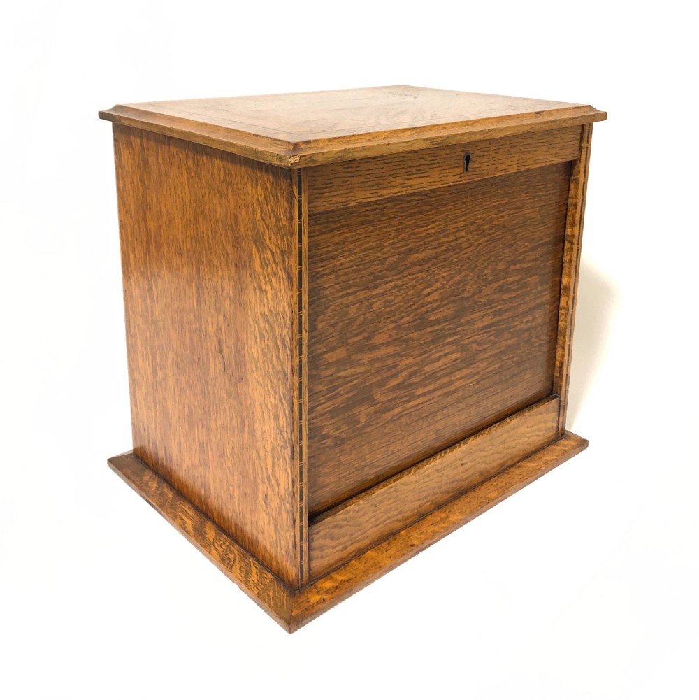 Antique Oak Pipe Smokers Cabinet Humidor View VI