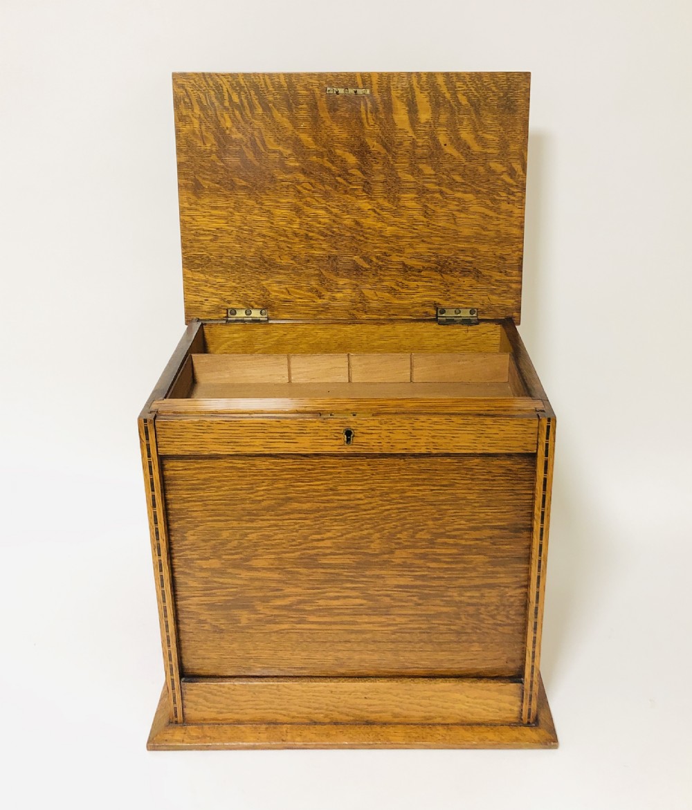 Antique Oak Pipe Smokers Cabinet Humidor View VIII