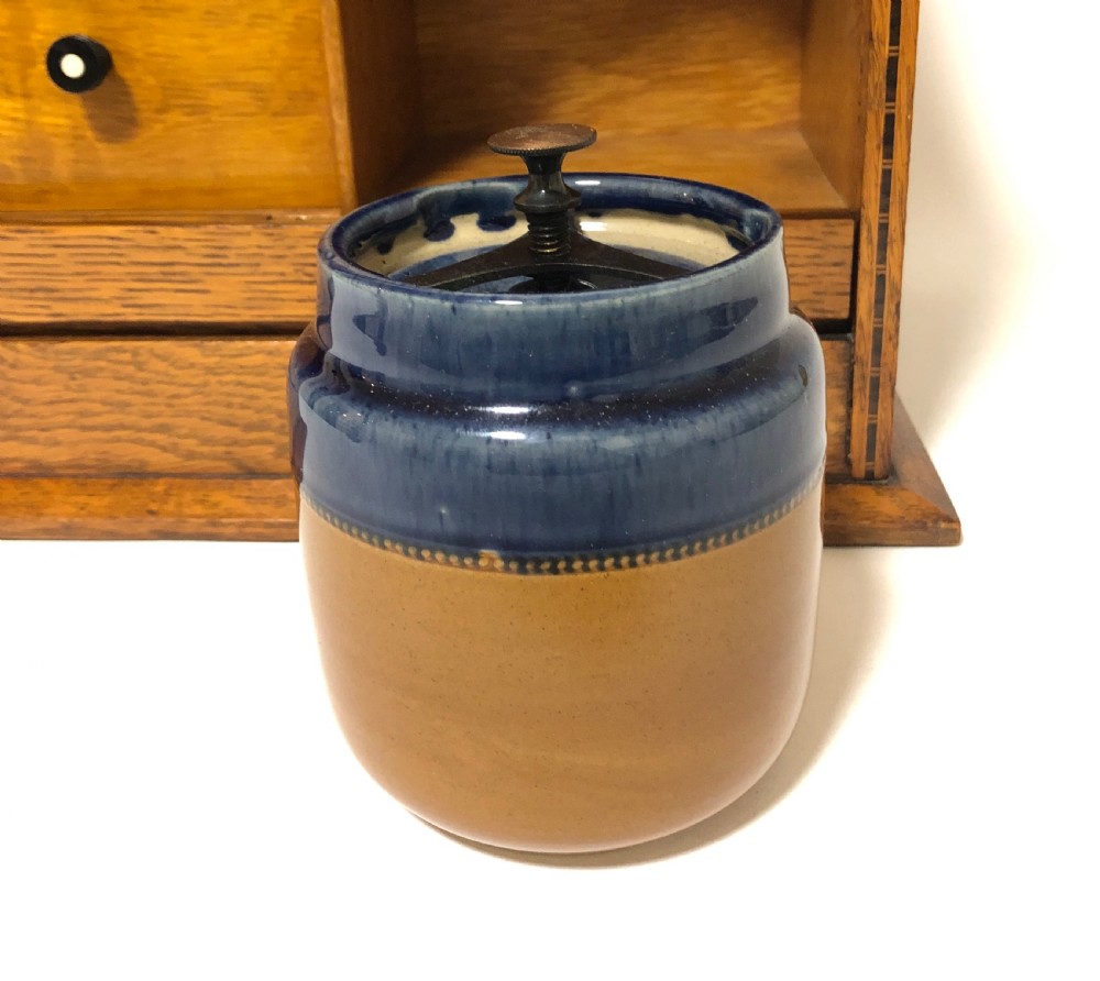 Antique Oak Pipe Smokers Cabinet Humidor View XI