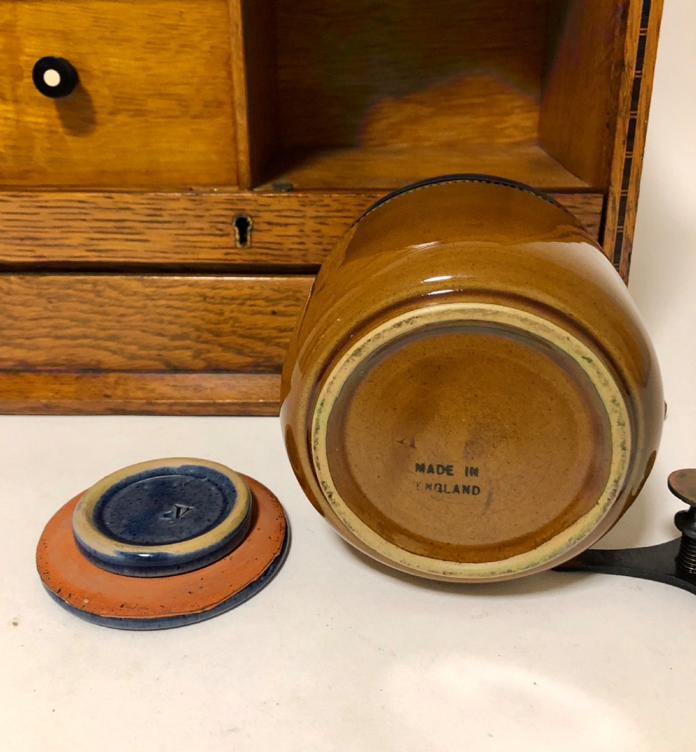 Antique Oak Pipe Smokers Cabinet Humidor View XII