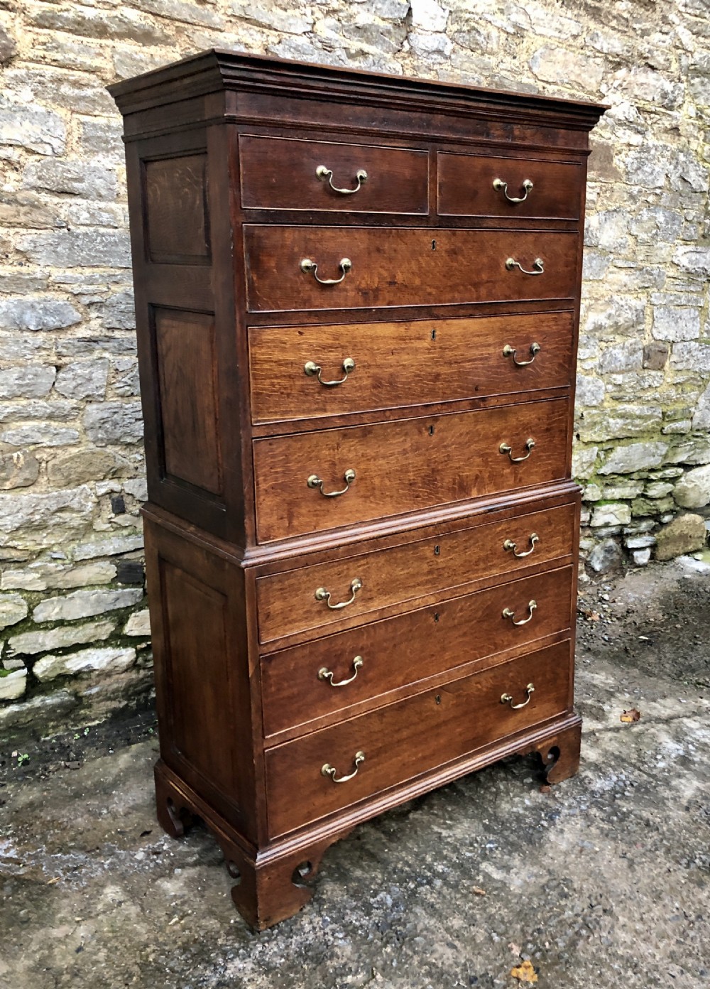 Georgian Oak Chest on Chest View IV