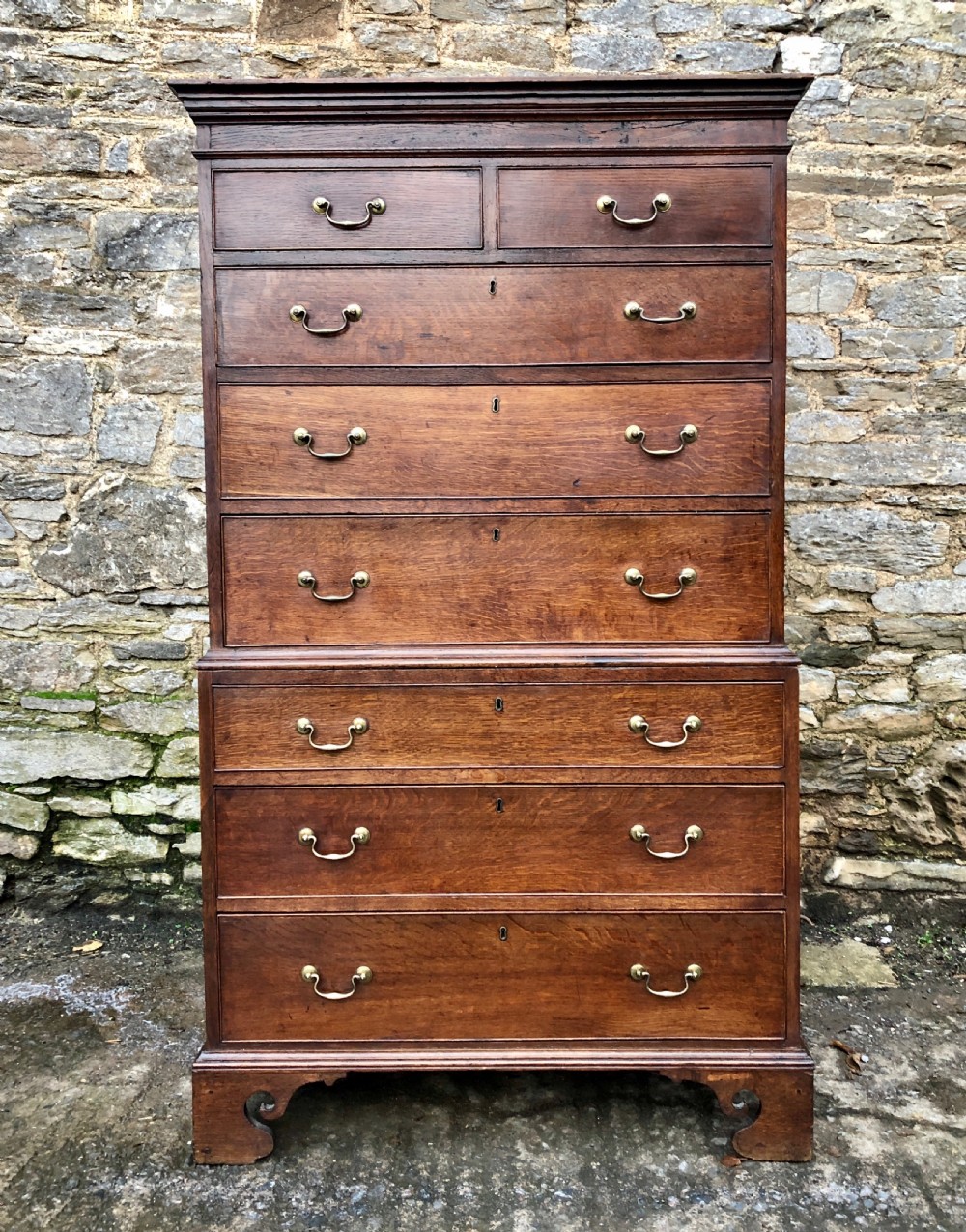 Georgian Oak Chest on Chest View VII