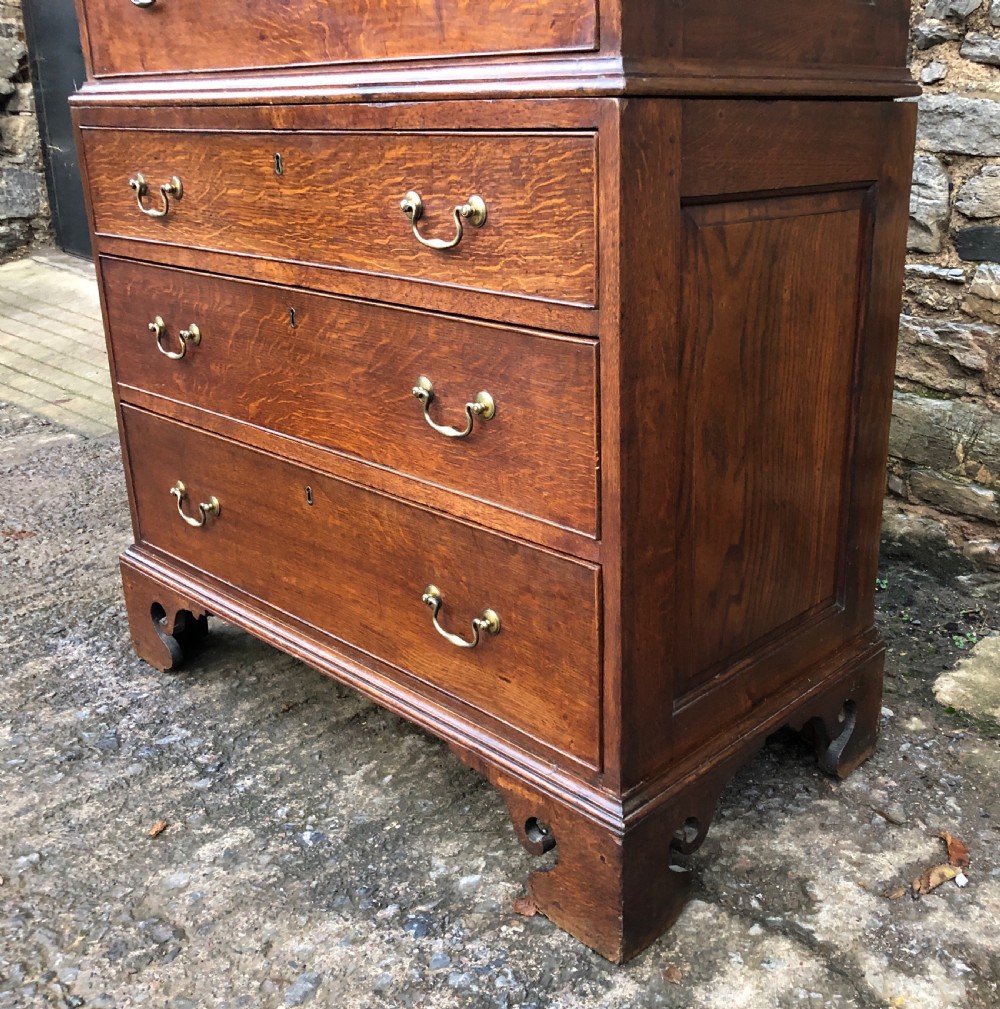 Georgian Oak Chest on Chest View X