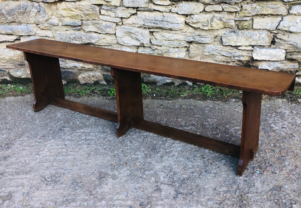 Large Antique 6ft Fruitwood Bench View VIII