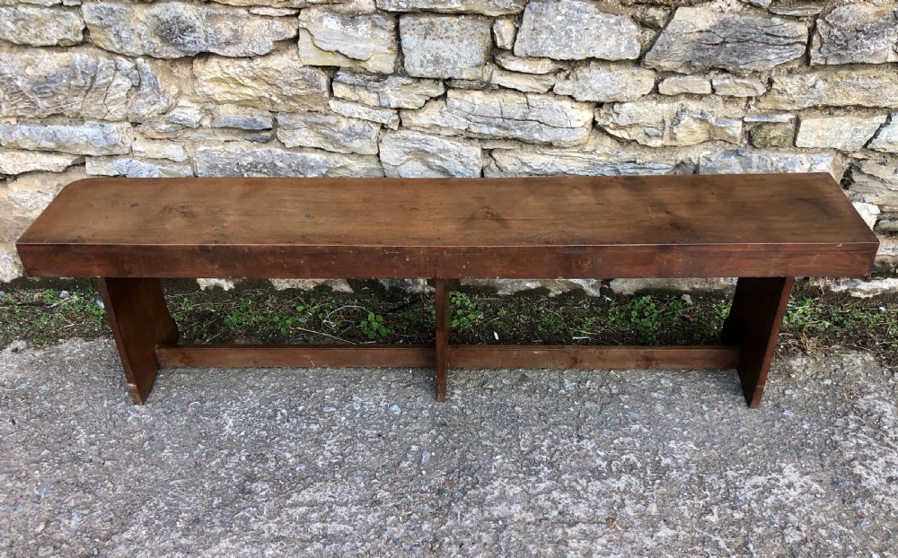 Large Antique 6ft Fruitwood Bench View XI