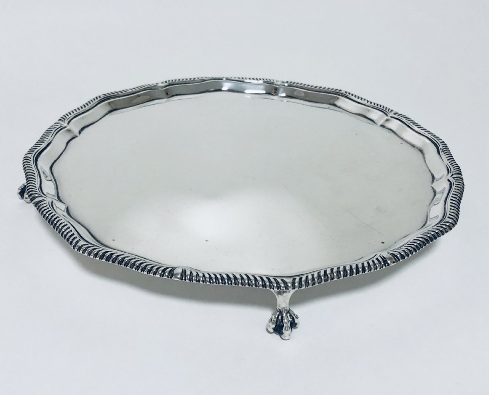 Antique Victorian Solid Silver Salver Dish View III