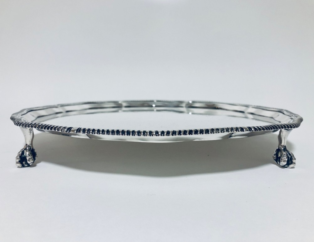 Antique Victorian Solid Silver Salver Dish View V