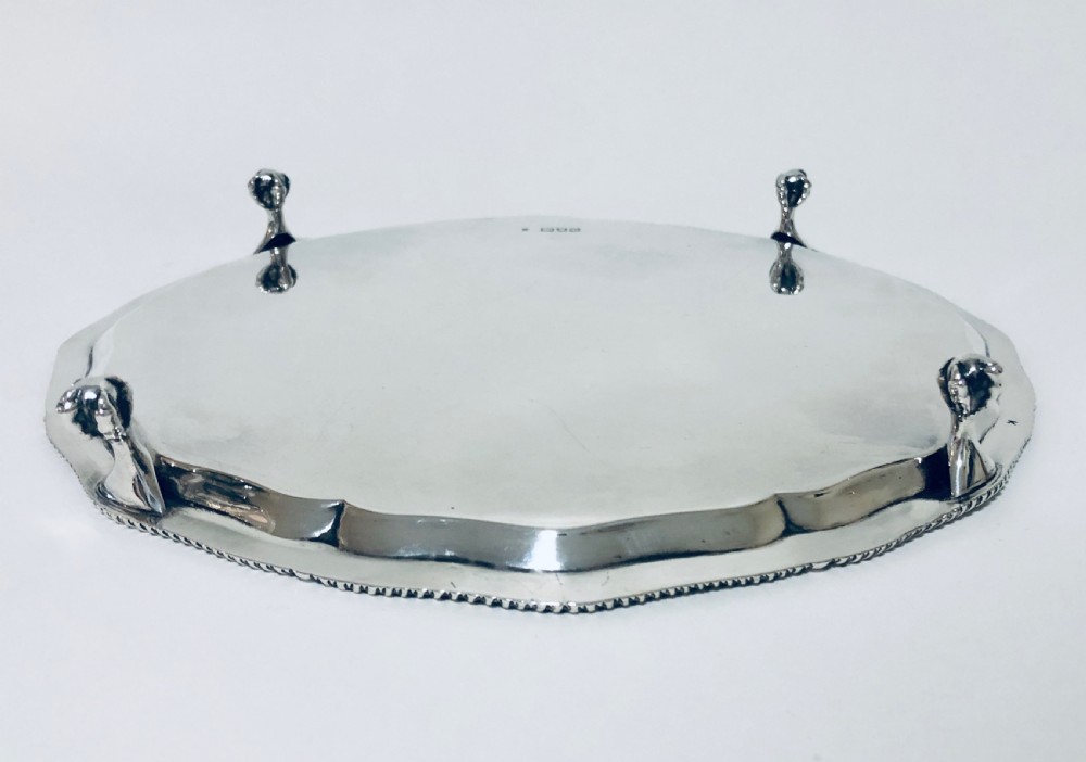 Antique Victorian Solid Silver Salver Dish View VII