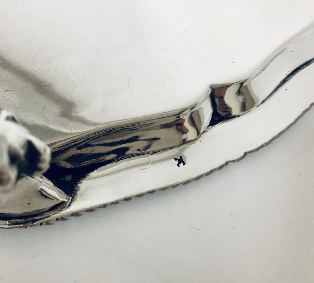 Antique Victorian Solid Silver Salver Dish View X