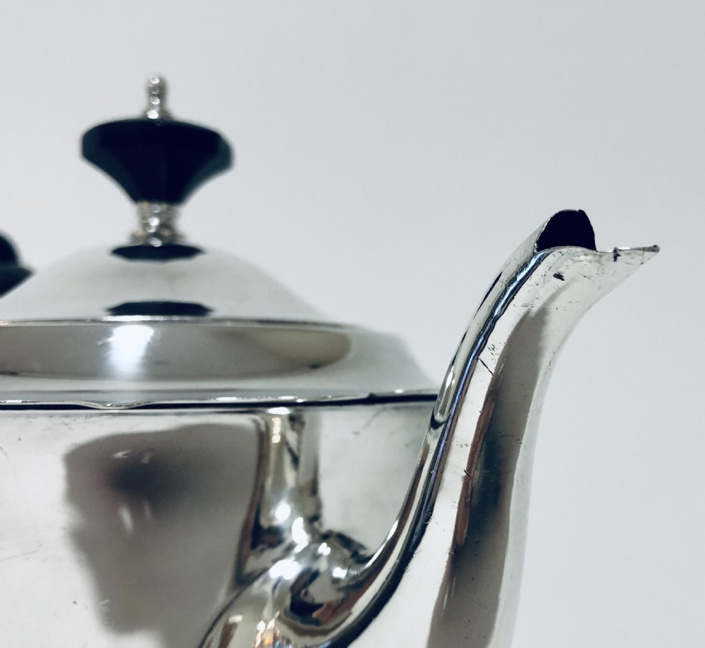 Antique Solid Silver Tea Pot Chester 1919 View XI