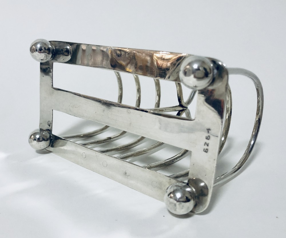 Large Antique Solid Silver Toast Rack View VI