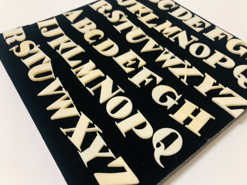 Complete Set of Bone Prisoner of War Spelling Alphabet Letters View III