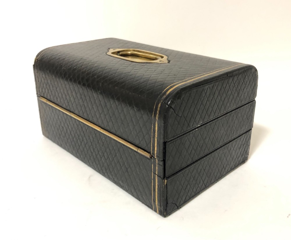 Antique Fitted Vanity Box with Silver Plated Pots View XII