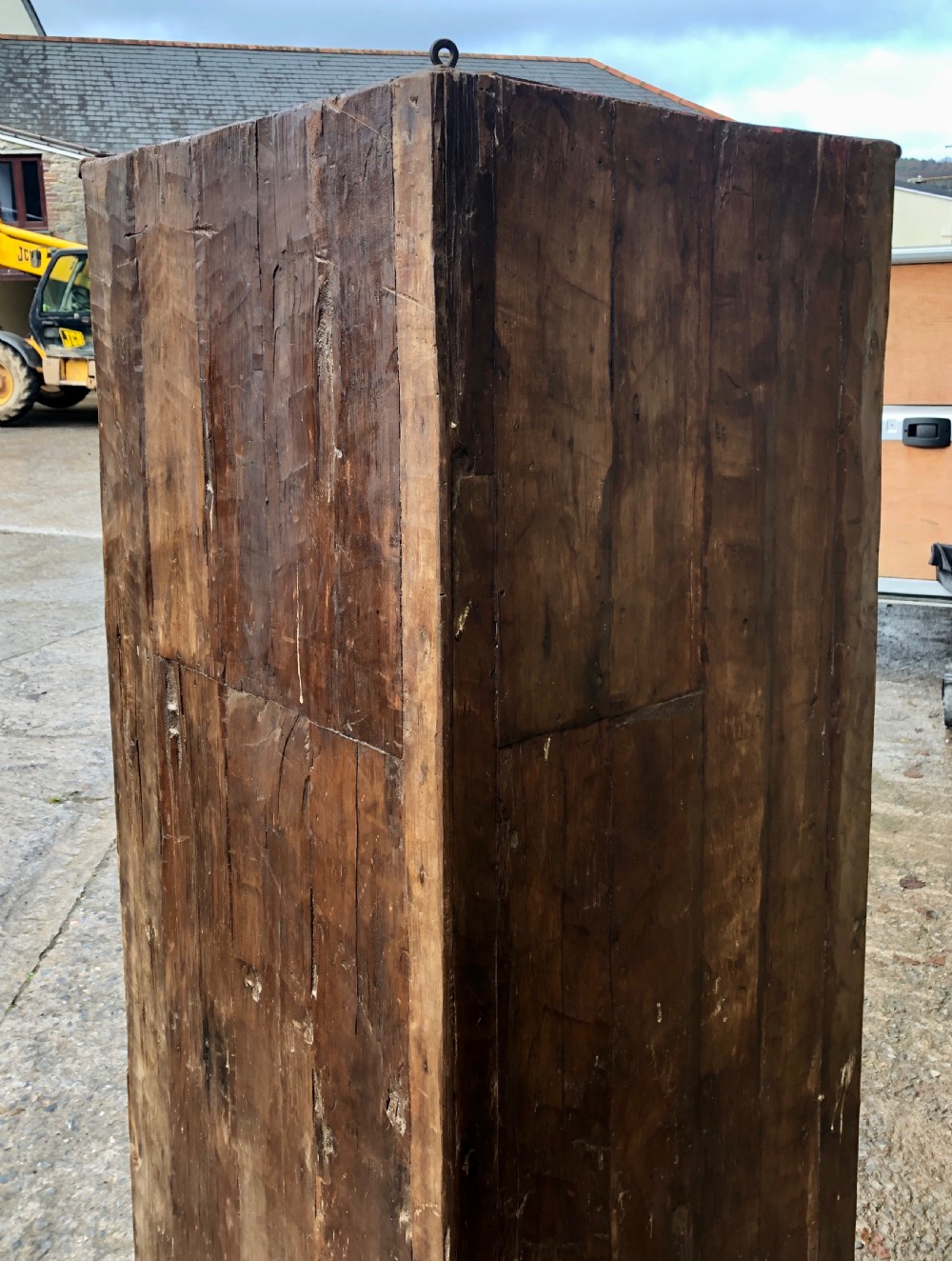 Antique Rustic Walnut Floor Standing Corner Cupboard View IX