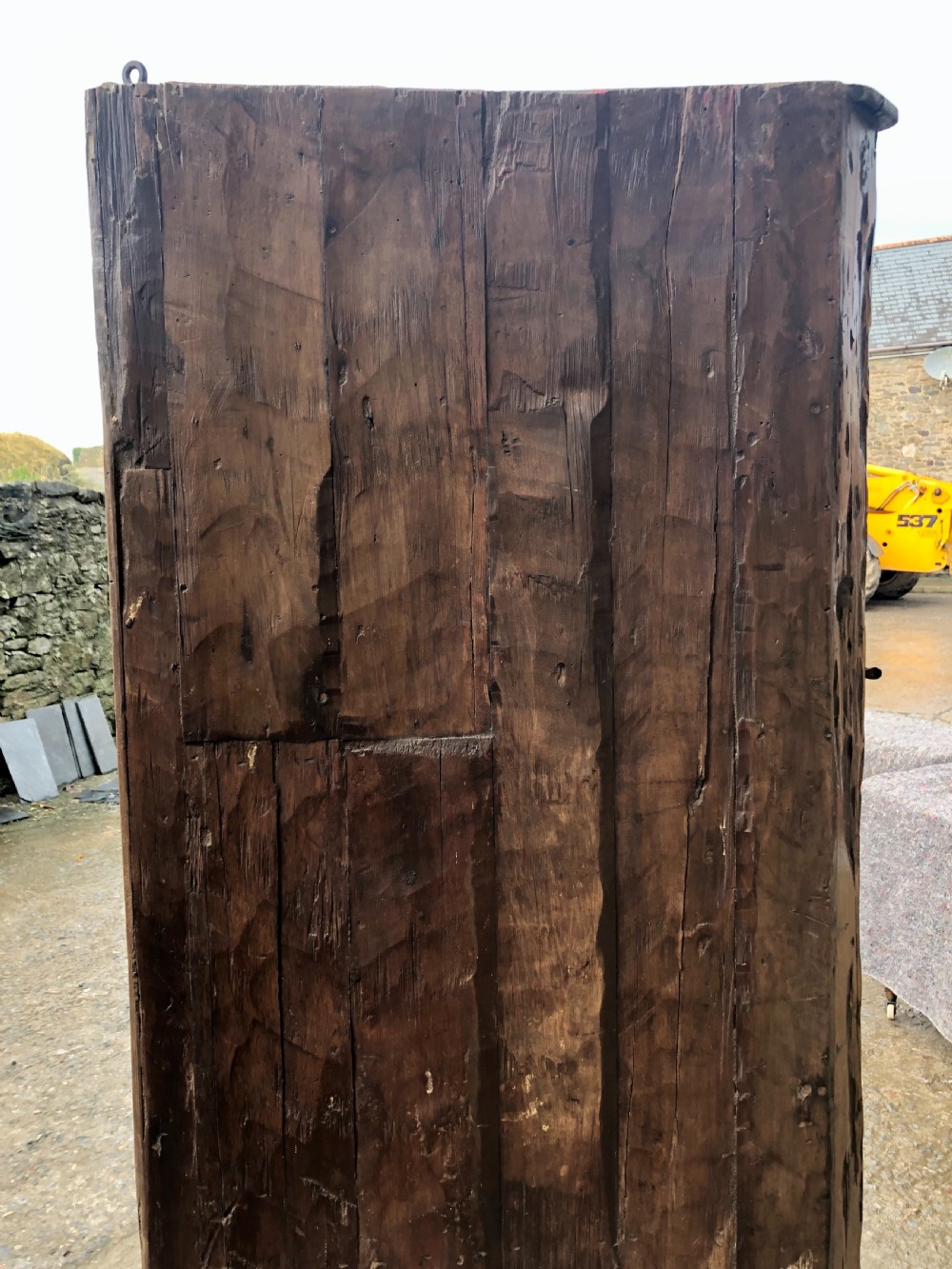 Antique Rustic Walnut Floor Standing Corner Cupboard View X
