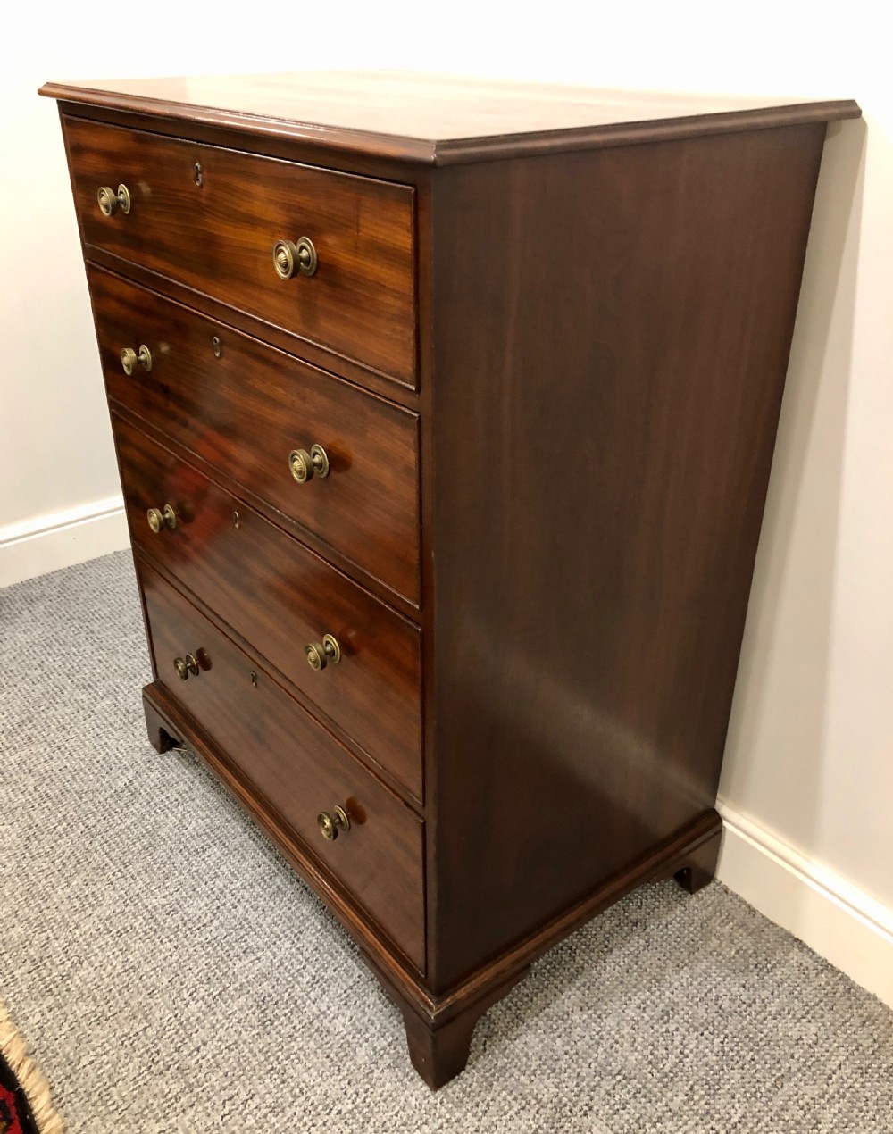 Tall Antique Georgian Mahogany Chest of Drawers View IV