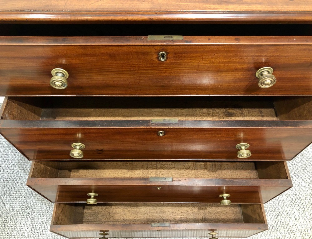 Tall Antique Georgian Mahogany Chest of Drawers View XI
