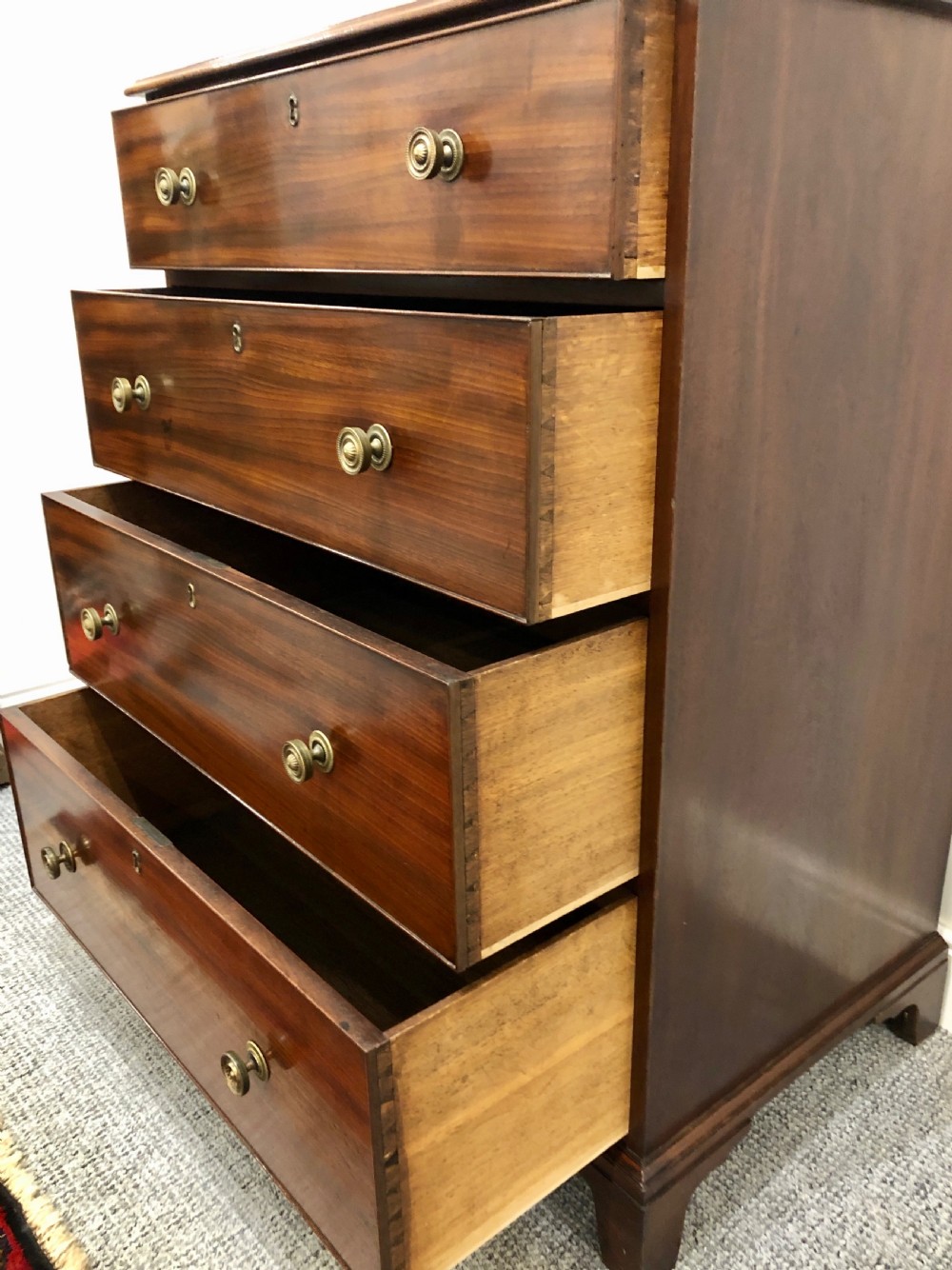 Tall Antique Georgian Mahogany Chest of Drawers View XII