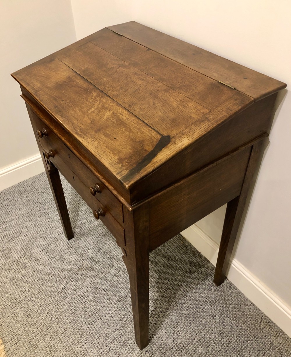 Antique Oak Bureau Clerks Desk View IV