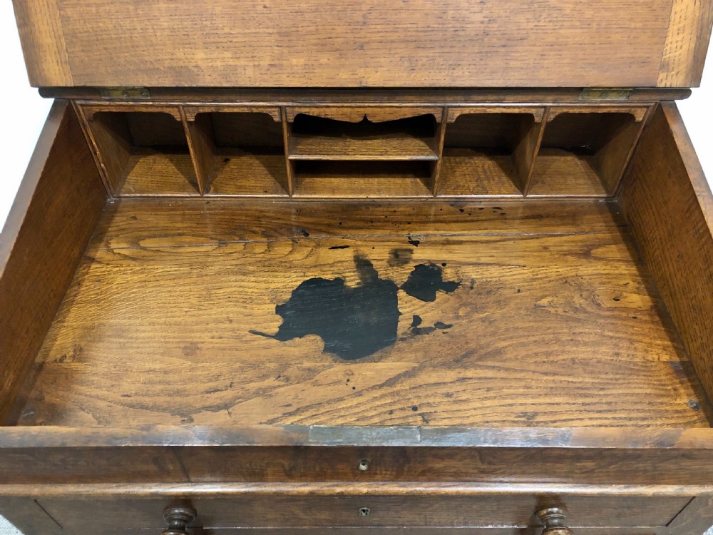 Antique Oak Bureau Clerks Desk View XII