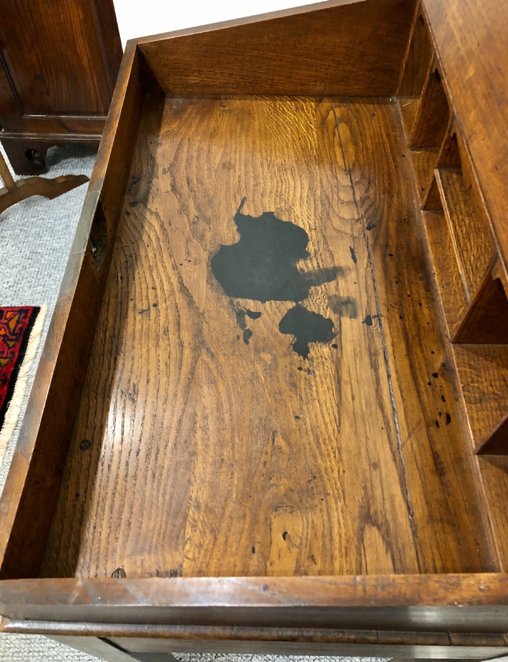 Antique Oak Bureau Clerks Desk View XIV