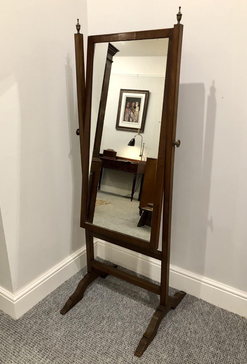 Antique Edwardian Cheval Mirror View IV