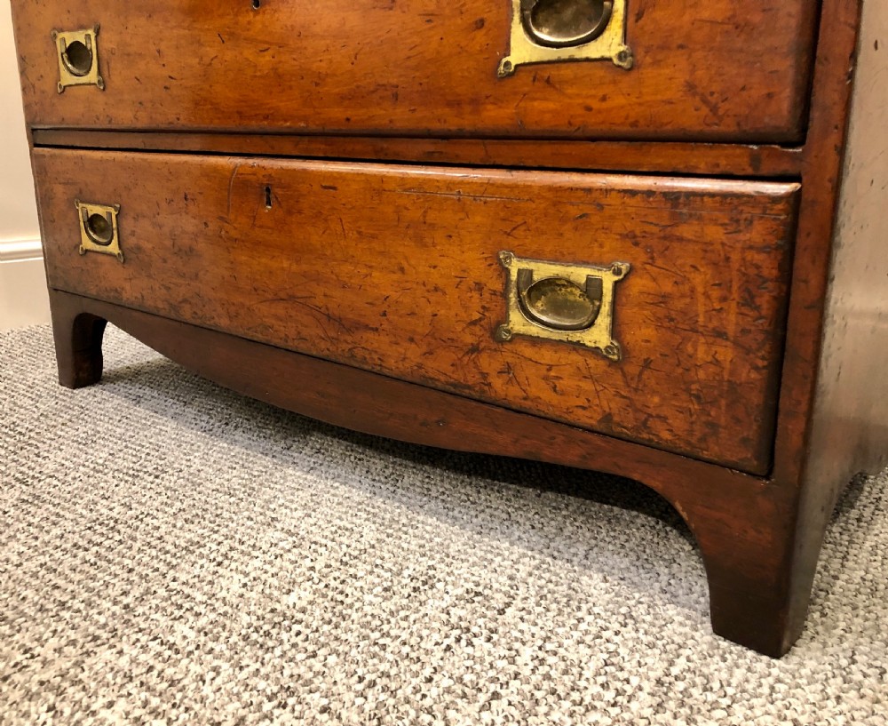 Antique Georgian Mahogany Bureau with Military Style Handles View XVIII