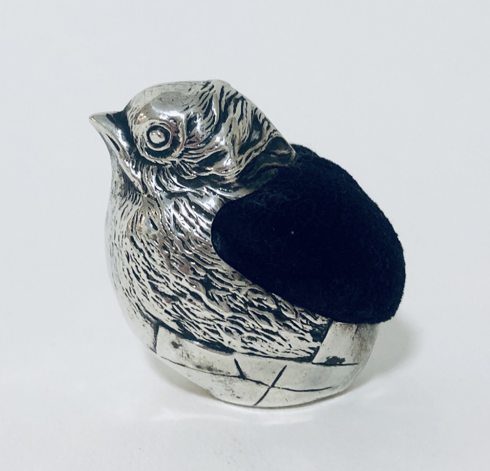 Antique Silver Chick Pin Cushion by Sampson Mordan