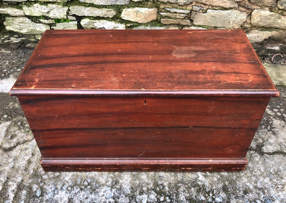 Antique Stained Pine Blanket Box View III