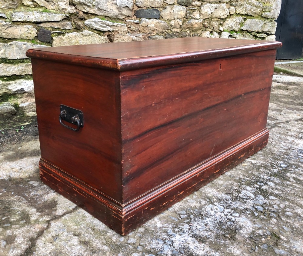 Antique Stained Pine Blanket Box View IV