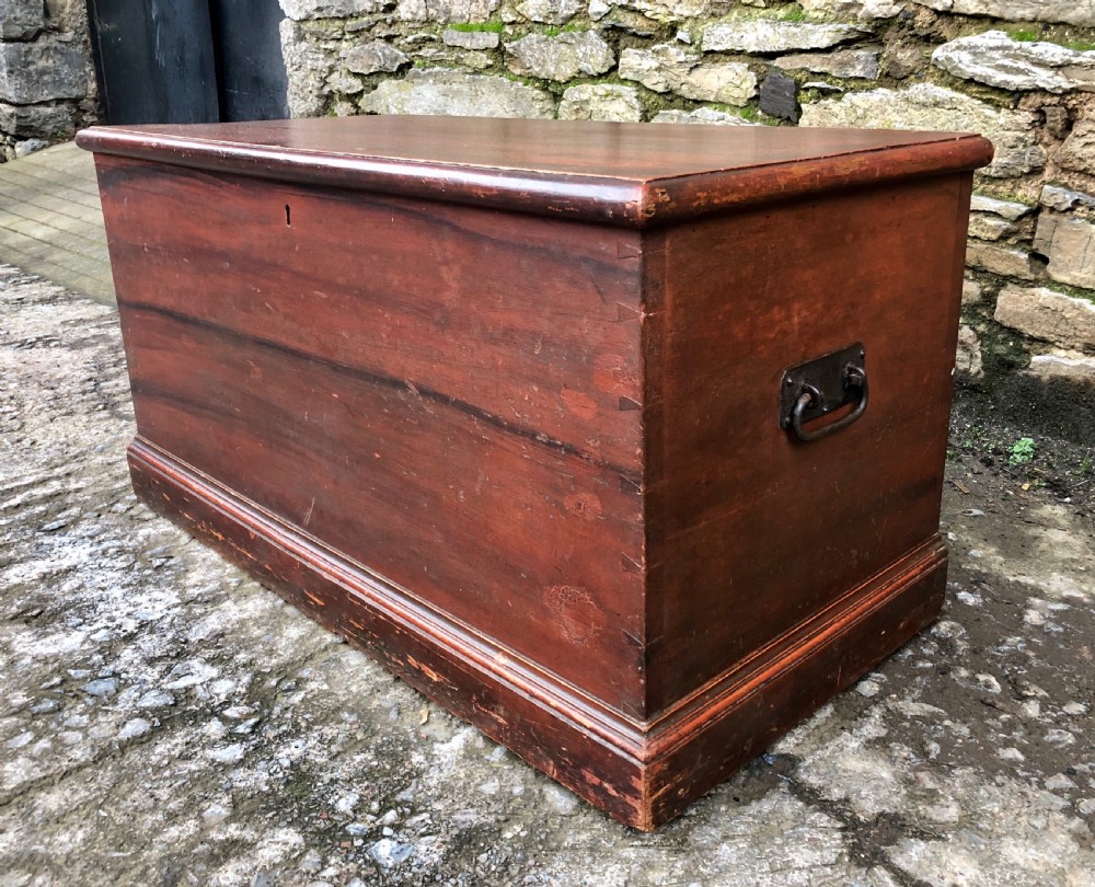 Antique Stained Pine Blanket Box View VII