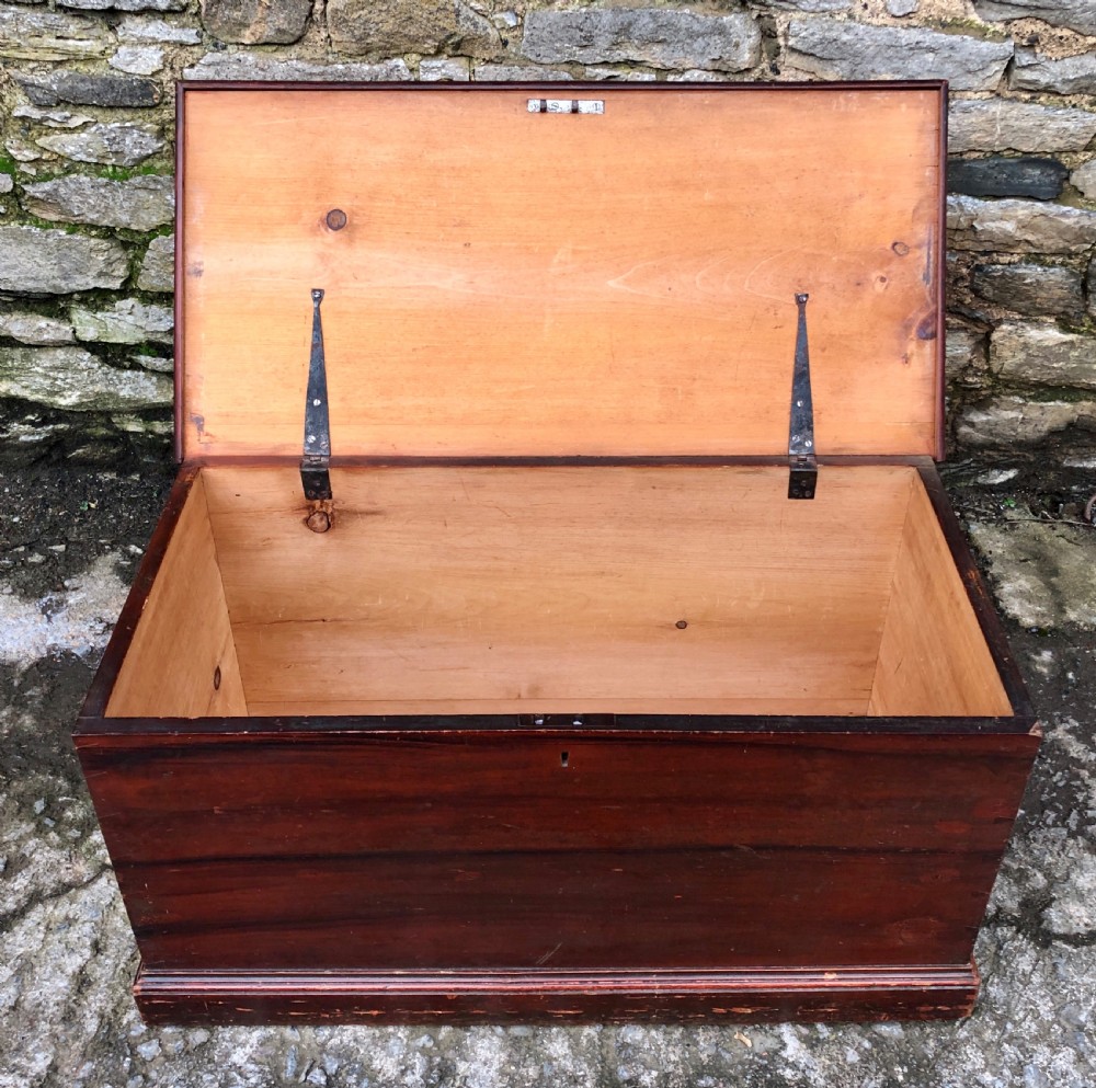 Antique Stained Pine Blanket Box View VIII