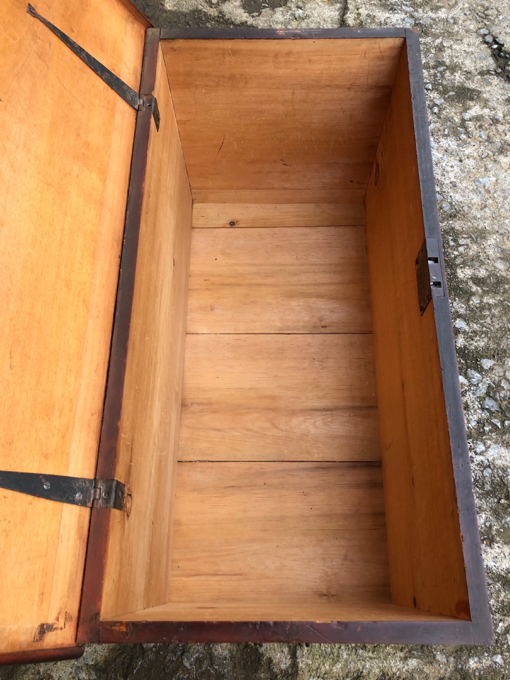 Antique Stained Pine Blanket Box View X