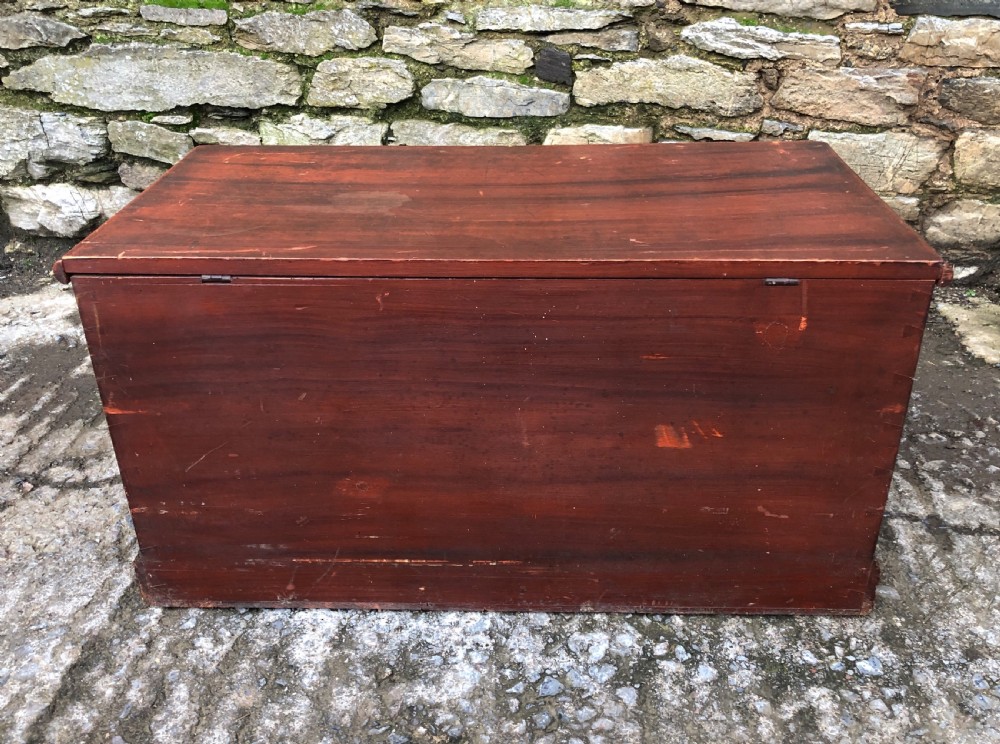 Antique Stained Pine Blanket Box View XIV