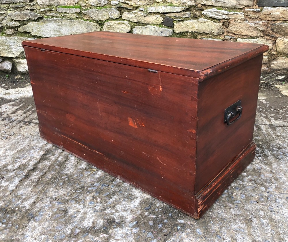 Antique Stained Pine Blanket Box View XVI