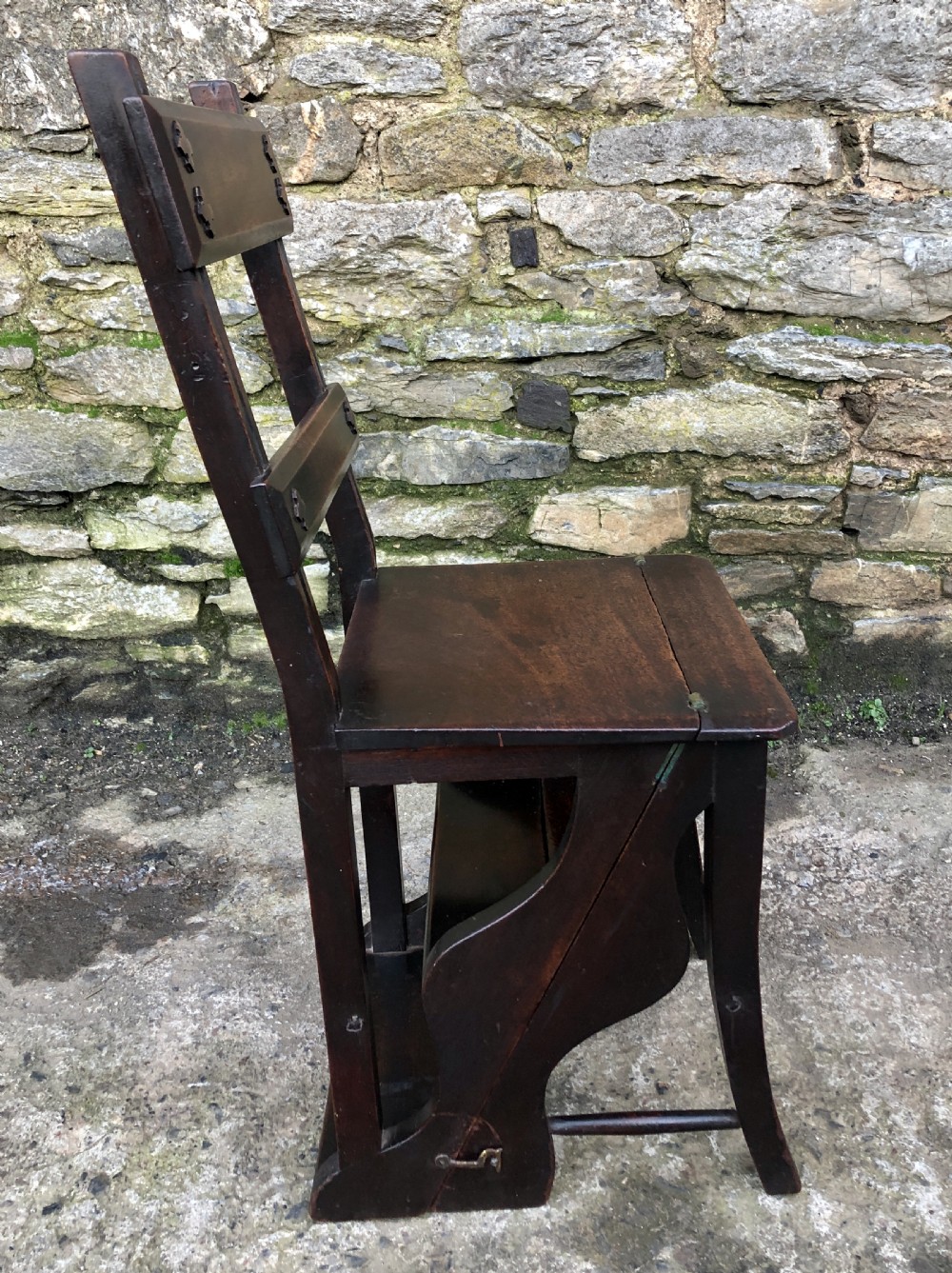 Antique Victorian Mahogany Metamorphic Library Step Chair View VII