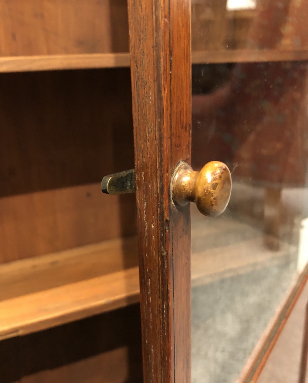 Narrow Antique Mahogany Display Cabinet View VII