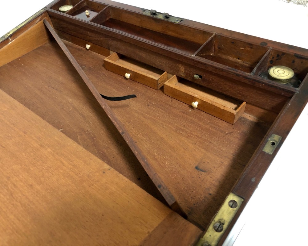 Victorian Mahogany Writing Slope with Secret Drawers View XIV